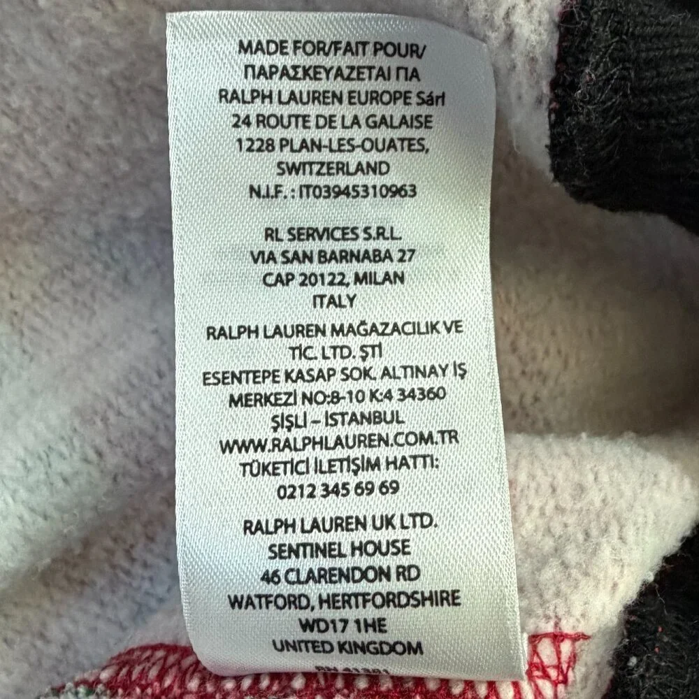 Polo Ralph Lauren Red Plaid Tartan Fleece Hoodie Pullover in Men's Sz. XS - EUC